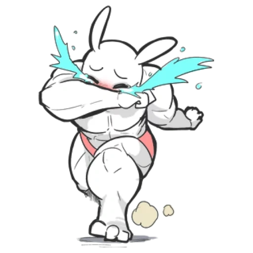 muscle rabbit, фрилайн кролик, кролик мускулами, накаченный кролик, мускулистый кролик