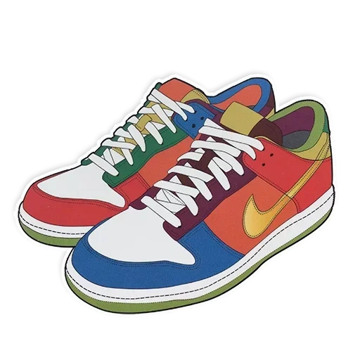 kit, colored sneakers, vector sneakers, cartoon sneakers, sneakers color view from above with a transparent background