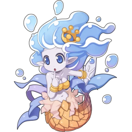 mermeid, dibujos de anime, reino dokapon, espíritu de agua de ragnarok, hugtto precure chibi