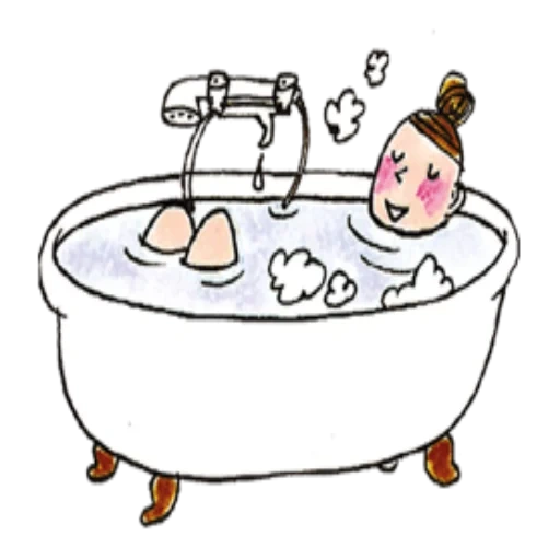 bathtub, take a bath, pattern bath, bathroom cartoon