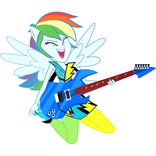 rainbow dash, equestrian girl, rainbow dash guitar, rainbow dash rainbow rock, rainbow rock rainbow dash