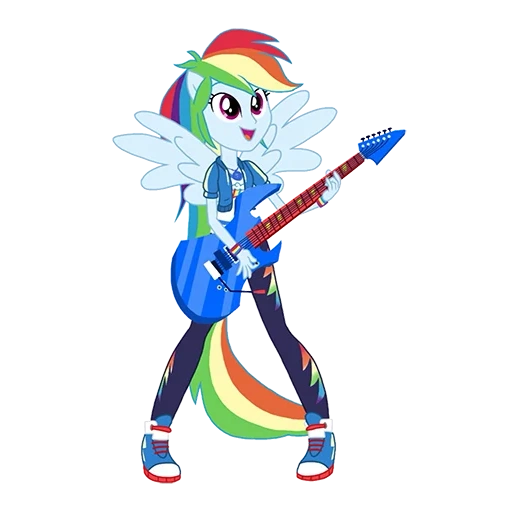 tiret arc-en-ciel, guitare reinbow dash, rainbow dash reinbow rox, equestri gerl ramba desh, reinbow dash equestri gerls