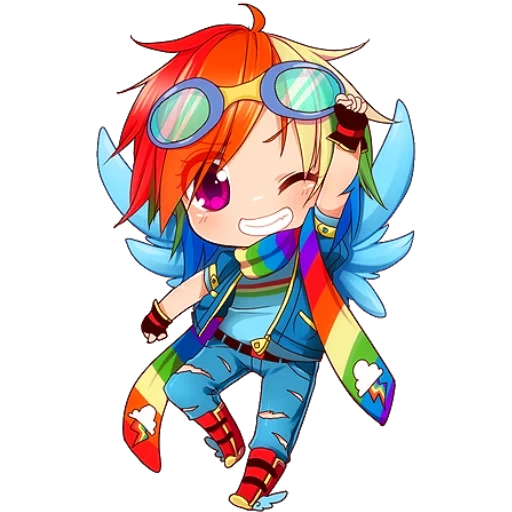 mlp chibi, rainbow dash, chibi pelangi, anime chibi rainbow, anime chibi rainbow boys