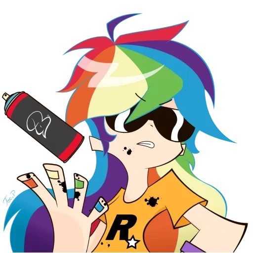 deviantart, rainbow dash, rainbow dash, humanization of paint, rainbow rock rainbow dash