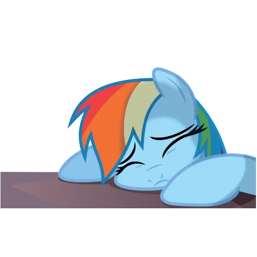 rainbow dash, reinbow dash sedang tidur, reinbow dash menangis, kepala reinbou dash, dasbor pelangi kuda poni tidur