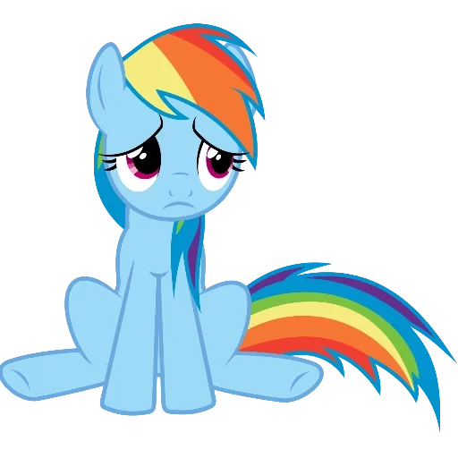 tiret arc-en-ciel, tiret arc-en-ciel, poney vil arc-en-ciel, triste rhinbou dash, pony rainbow dash reinbou