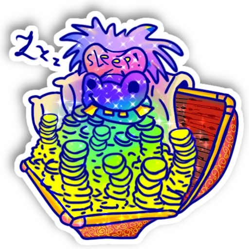 children's painting, love grandma your soup, psychedelic picture, mushroom monster pattern, graffiti monster sticker