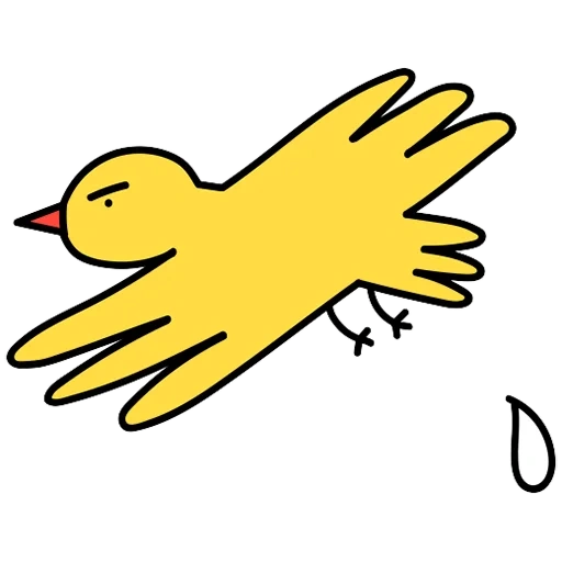 oiseau, image, oiseau jaune, oiseau de dessin animé, oiseaux d'illustrations