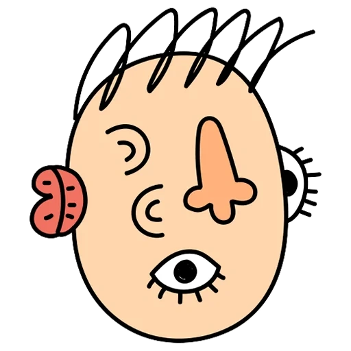 símbolo de expresión, niños, dibuja una cara con una mejilla