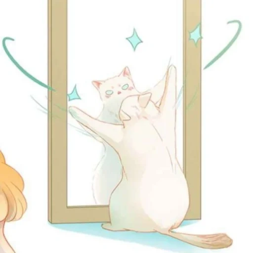 der kater, katze, anime süß, der anime ist lustig, illustration einer katze