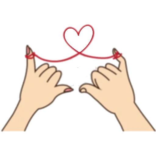 umano, due mani, accessorio, cuore a mano, thread thread pinkies soulmate art