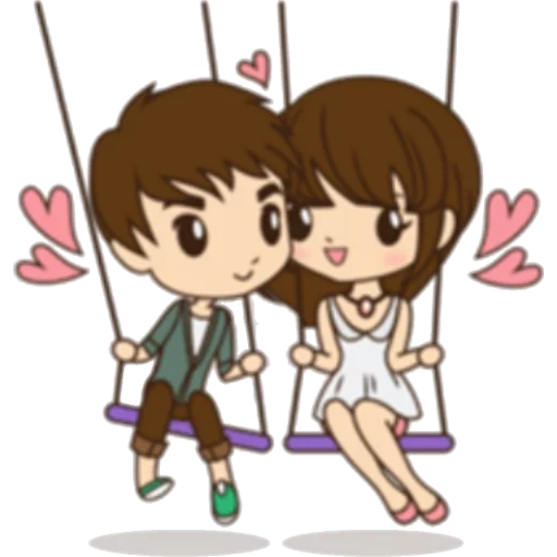 une paire, figure, amant, m et mme chibi, un beau couple