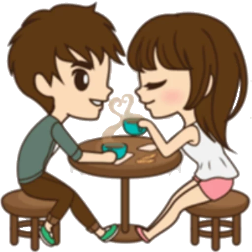 momoji family, dear couple, anime in a couple, sweet love, emoji kiss