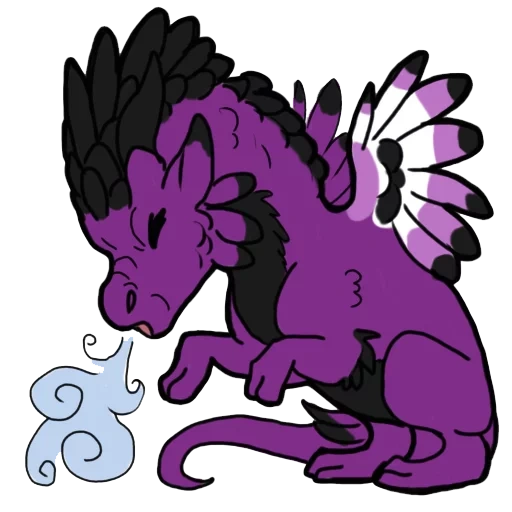 anime, der drache, lila drache, violet dragon, lopoddity moodancer