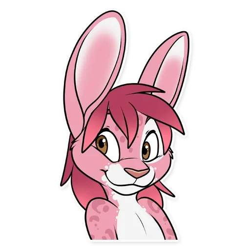 furri art, rose furri, furry drawings, the rabbit is pink, furri art cute