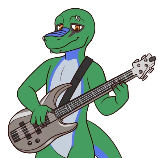 anime, i musicisti di pepe, frog chitarra, chitarra coccodrillo, pepe frog chitarra