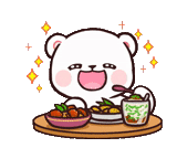 chuanjing, milk mocha, moka de leche gif, pintura linda de kawai, japón jifu oso leche
