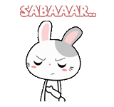 coniglio, scherzo, il coniglio è imbarazzato, un simpatico coniglio di schizzi, emoticon coreane danno