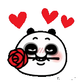 panda, panda's face, panda love, panda in love, korean emoticons panda