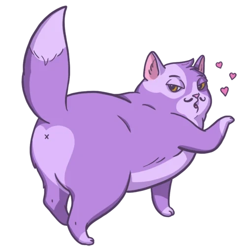 chat, chat, chat de cheshire, dessin animé de chat violet