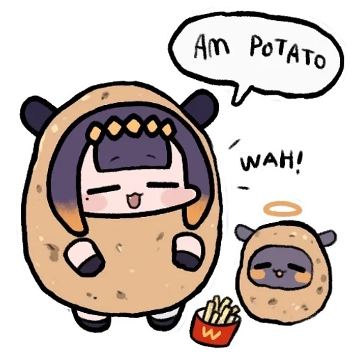 twitter, batata de batata, ninomae inanis, batatas doces, ninomae ina tako