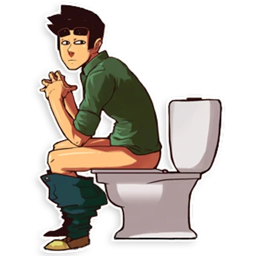 toilet, randowis, sits the toilet, the man is toilet, a man sits a toilet