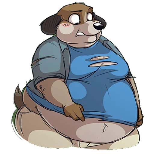 anime, fat wolf, furry drawings, the characters are funny, fat cartoon bear