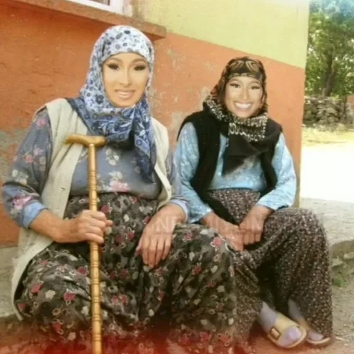 feminino, menina, personagem, mulheres turcas, mulher velha turca