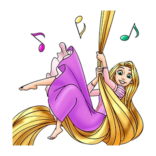 rapunzel, disney rapunzel, karakter rapunzel, rapunzel dengan kuas, sketsa putri rapunzel