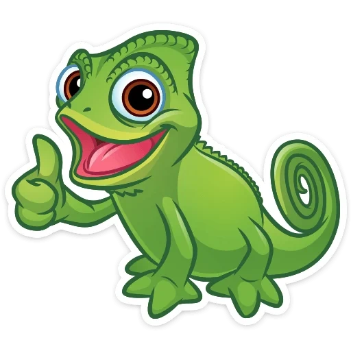 caméléon, raiponce, style de dessin animé lézard, animaux de compagnie raiponce chaméléon