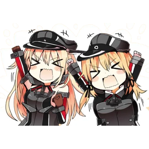 prinz eugen, бисмарк канколле, kantai collection, kantai collection kancolle, hibiki kantai collection поцелуй