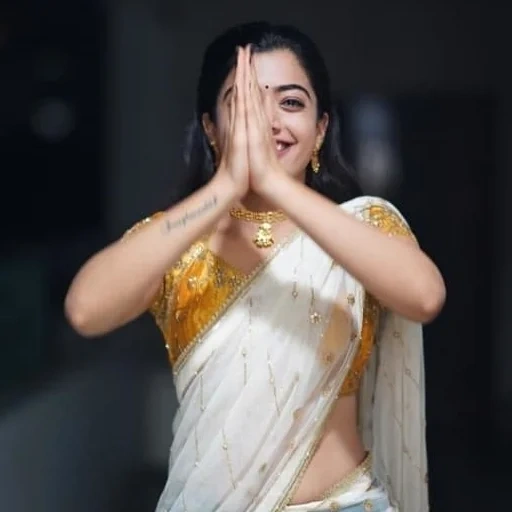 rashmika, beautiful sari, rashmika mandanna, rashmika mandanna, rashmika mandanna sari
