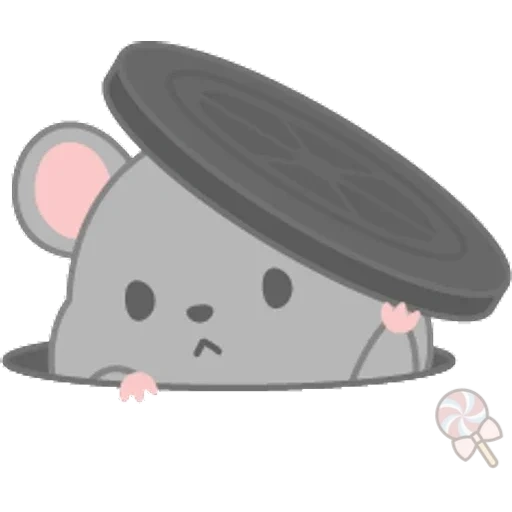 kawai, rats, dessin de kawai, l'épargne suit le chat, souris souris souris
