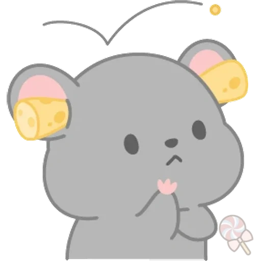ratón, un juguete, el elefante es lindo, dibujos de kawaii, ratones kawaii
