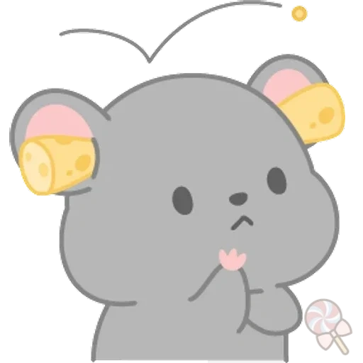 rato, um brinquedo, o elefante é fofo, desenhos kawaii, ratos kawaii