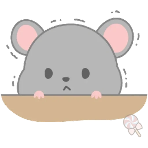lindo raton, ratones kawaii, lindos dibujos, animales bonitos, animales kawaii