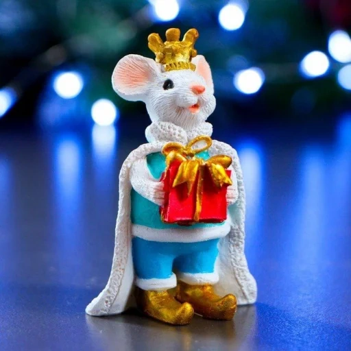 игрушка, фигурка мышка 12см, елочная игрушка мышиный король, фигурка декоративная мышка серая, елочные игрушки мышиный король холидей классик