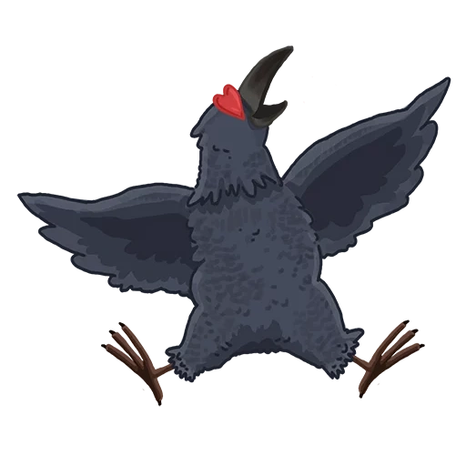 burung gagak, pokemon 660, menggambar gagak yang cerah, night sparrow yosuzuma, kartun mahkota terbang