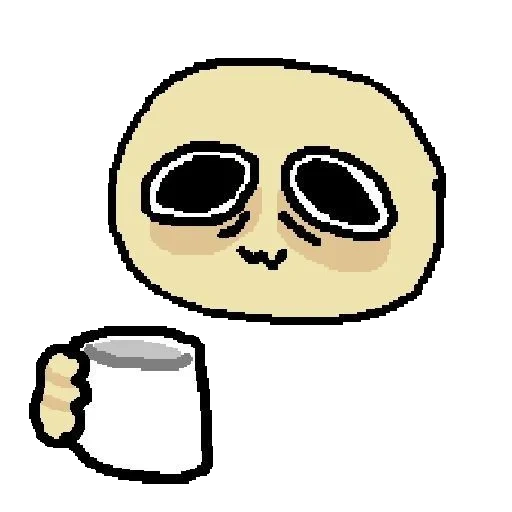 мемы, прикол, человек, милые смайлики, эмодзи пьёт чай