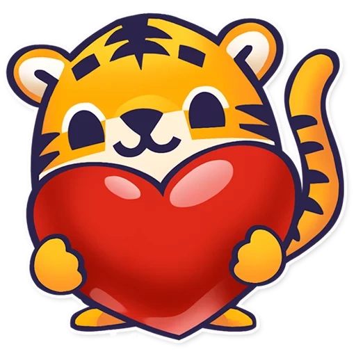 la tigre, la piccola tigre, for kids, cuore di tigre, sticker di tigre
