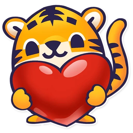 tigre, tigerok, para niños, tigre con el corazón, tigre de palo