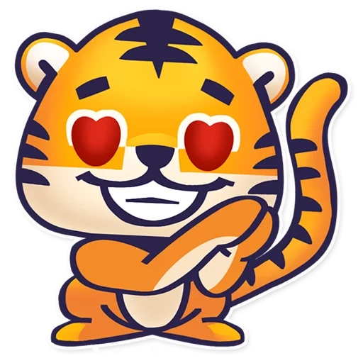 la tigre, la piccola tigre, tigre di cassa di risparmio, emoticon tigre, sticker di tigre