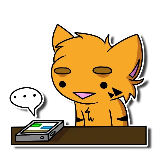 cat, cat, cartoon fox, calm cat, slim fox cartoon