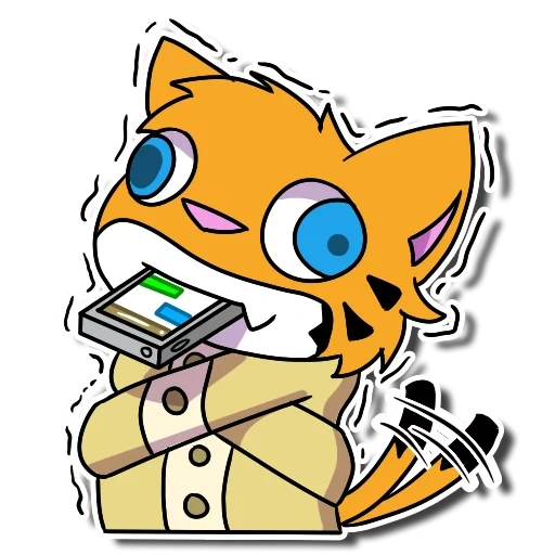 gato, raposa, anime, personagem, jack de gato