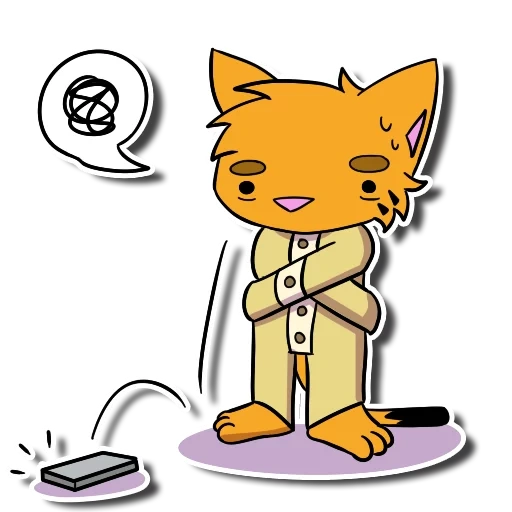 cat, cat, cartoon cat, calm cat, slim fox cartoon