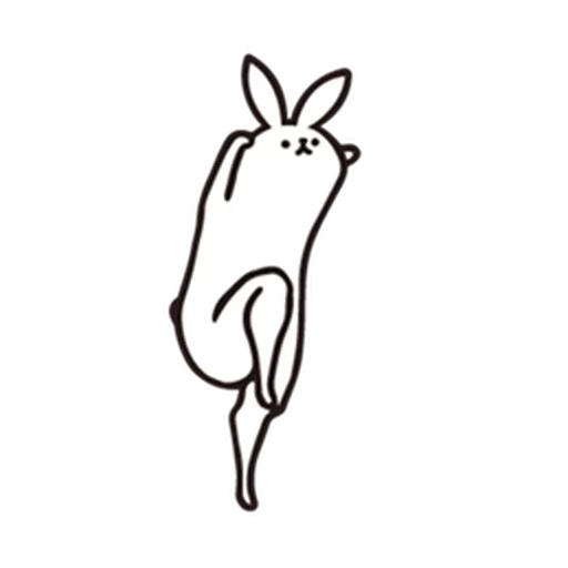 lapin, dessin de lapin, hare avec une ligne, lapin rose