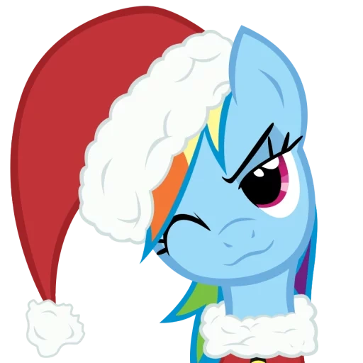 пони, пони радуга, пони май литл, пони новогодних шапках, радуга пони новогодняя