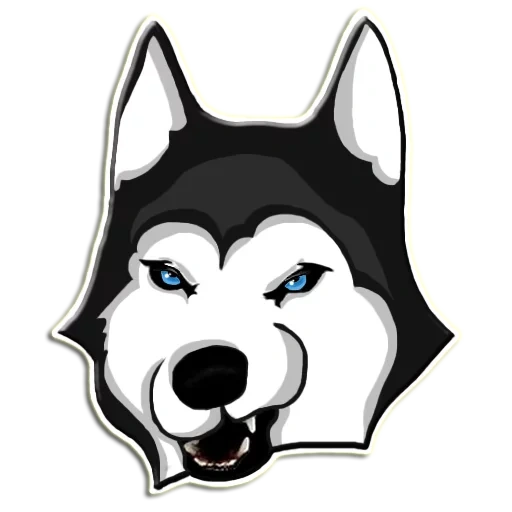 husky, husky dog, husky sticker, muzzle husky cartoon