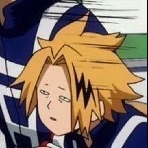 the anime is funny, denki kaminari, anime characters, hero academy, my heroic academy