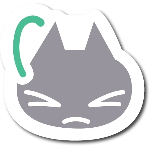anime, chat, icône de chat, la silhouette de la tête d'un chat, icône 25 mm amateur de chat